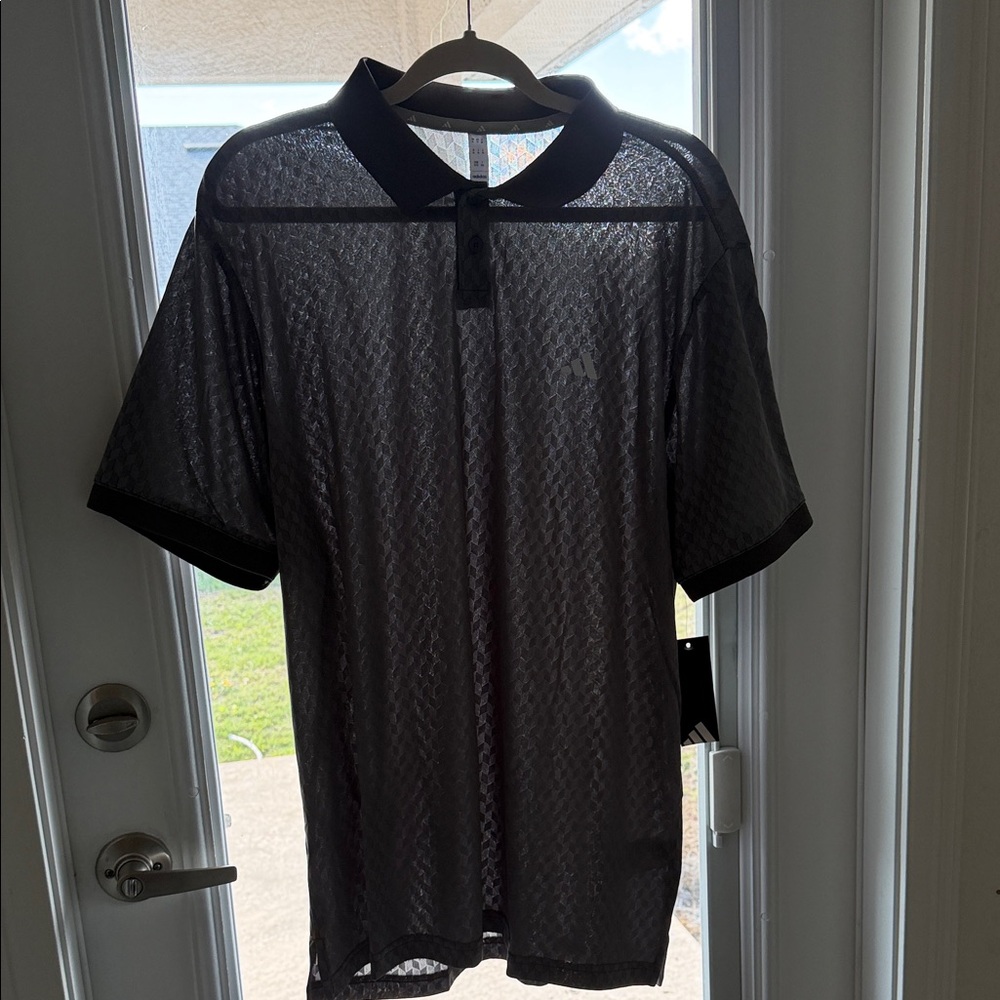 Adidas Men’s Jacquard Polo Shirt Color charcoal Size XL NWT
